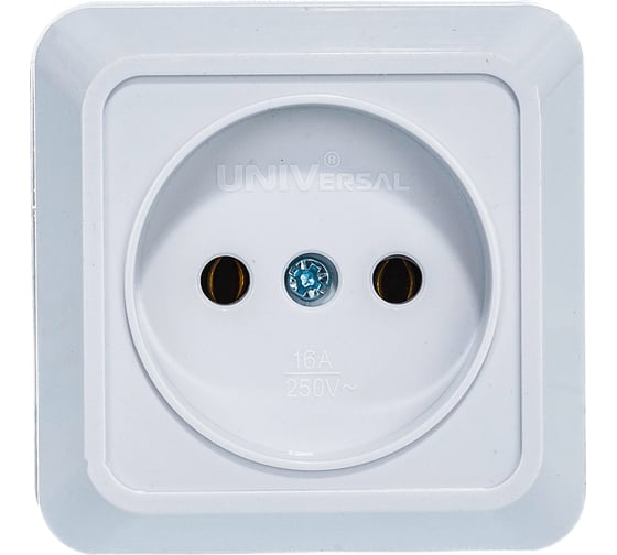 Изображение товара Розетка без заземления, белая UNIVersal Олимп О0022