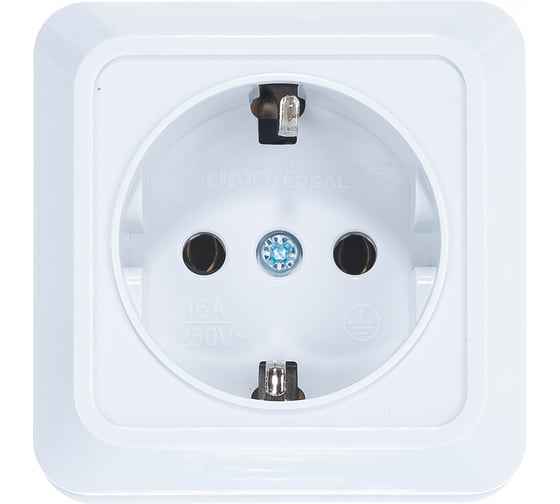 Изображение товара Розетка с заземлением, белая UNIVersal Олимп О0028