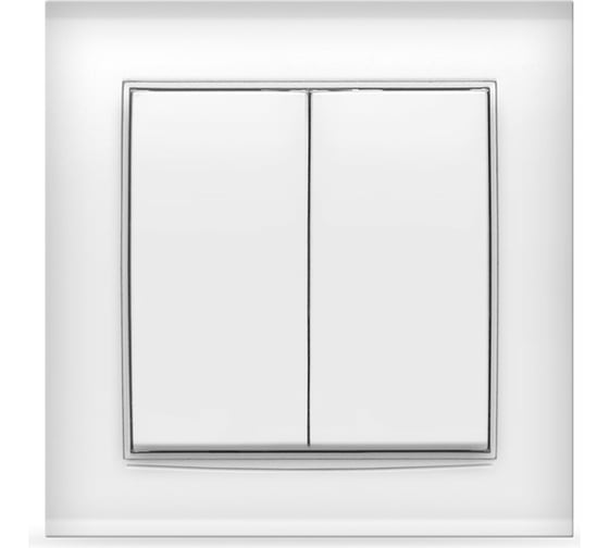 Изображение товара Двухклавишный выключатель, белый UNIVersal Бриллиант 7947403