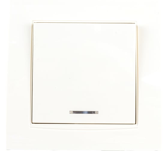 Изображение товара Одноклавишный выключатель с подсветкой, слоновая кость UNIVersal Бриллиант 7948615