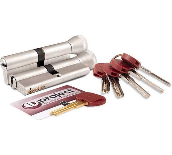 Изображение товара Цилиндровый механизм с вертушкой MOTTURA DPC1F5151 S3 (102 мм/46+10+46) сатин. никель, 5+1 кл. 35381