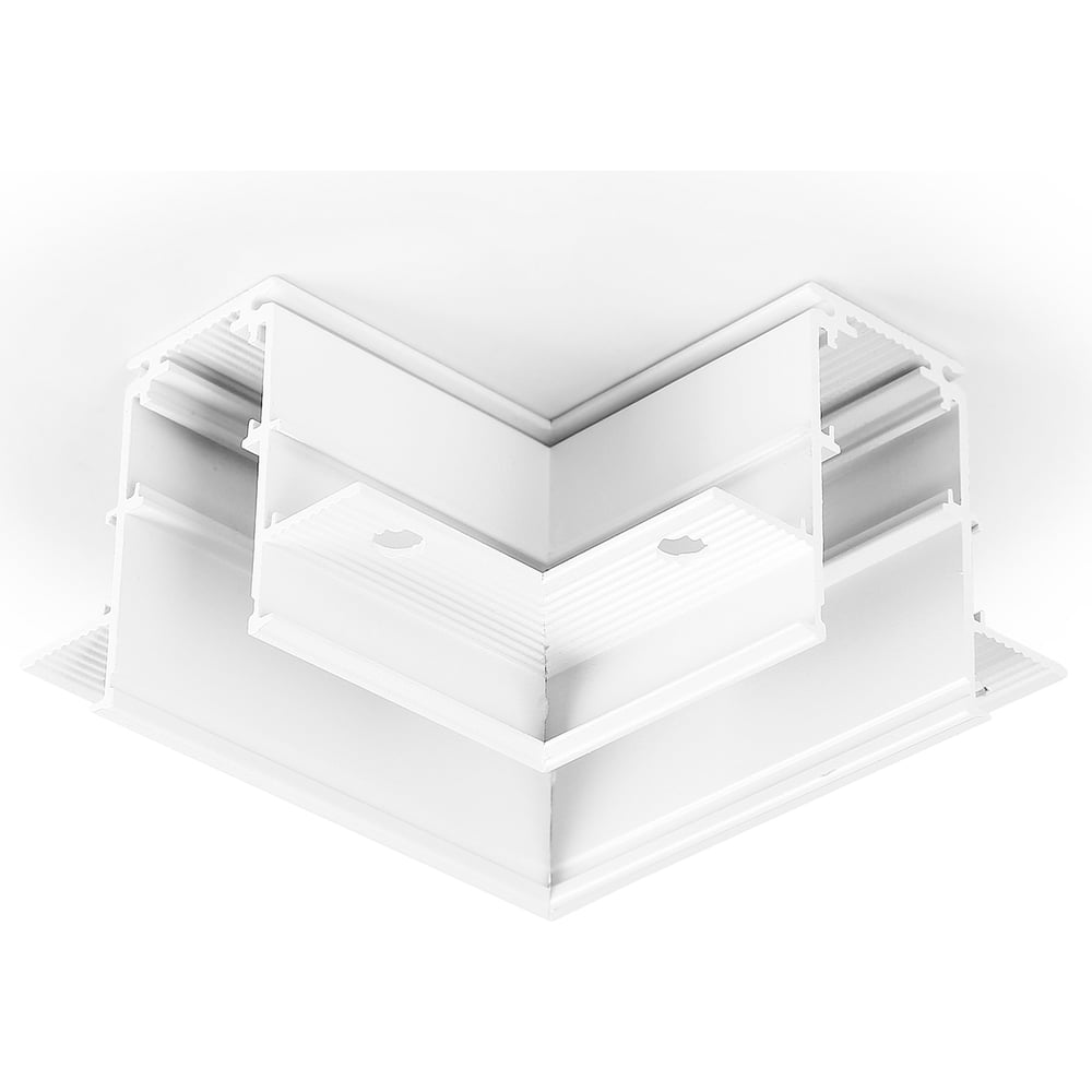 Угловой L-образный соединитель для треков встраиваемых Ambrella Light, цвет белый