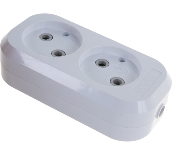 Изображение товара Колодка без заземления, 2 гнезда, AБС-пластик UNIVersal E202