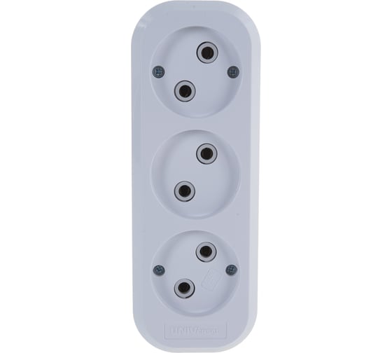 Изображение товара Колодка без заземления, 3 гнезда, AБС-пластик UNIVersal E203