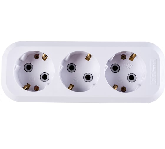 Изображение товара Колодка с заземлением, 3 гнезда, AБС-пластик UNIVersal E303