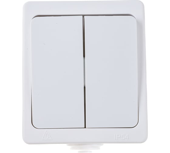 Изображение товара Двухклавишный выключатель IP-54, белый UNIVersal Аллегро 5563491