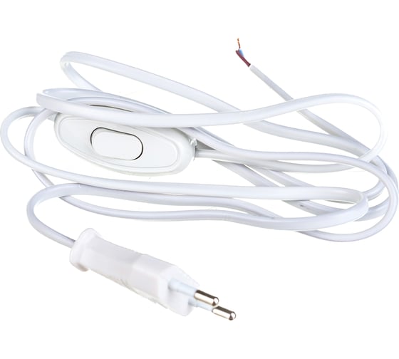 Изображение товара Шнур для бра с проходным выключателем, белый ШВВП 2х0,75 1,7м UNIVersal А1060