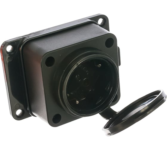 Изображение товара Настенная однофазная каучуковая розетка с заглушкой UNIVersal 602229