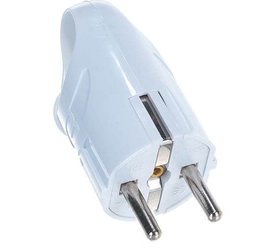 Изображение товара Угловая вилка с ушком, с/з, белая 16А 250В UNIVersal А112