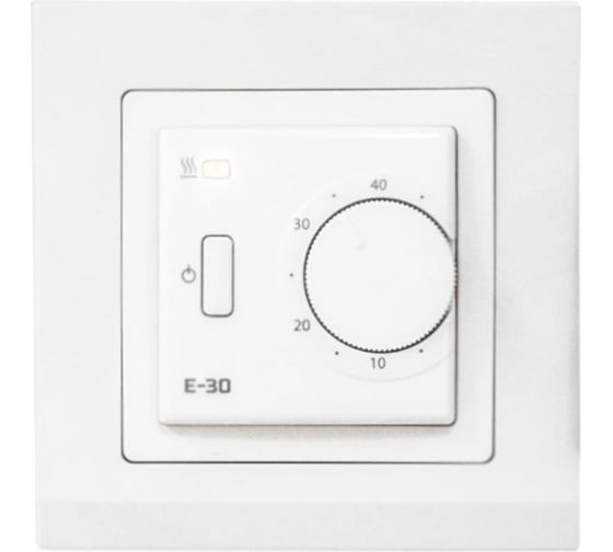 Изображение товара Терморегулятор EASTEC E-30 белый, механический (встраиваемый 3,5 кВт) E-30 white