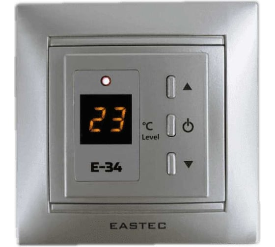 Изображение товара Терморегулятор EASTEC E-34 серебро (встраиваемый 3,5 кВт) E-34 silver