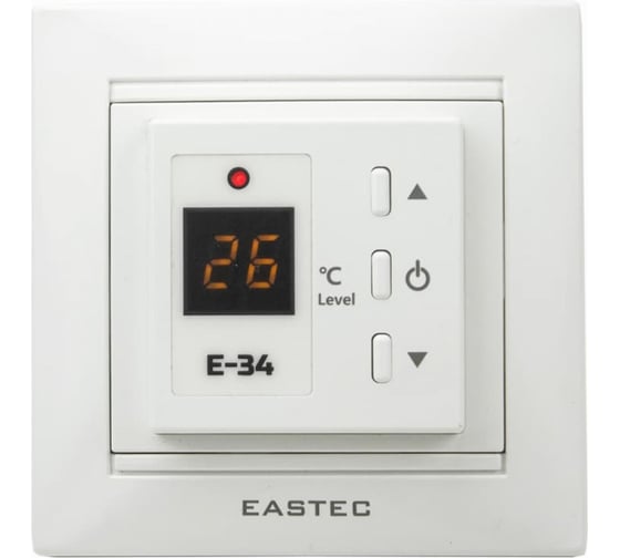 Изображение товара Терморегулятор EASTEC E-34 белый (встраиваемый 3,5 кВт) E-34 white