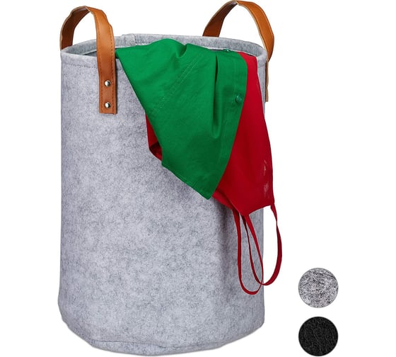 Изображение товара Корзина для белья ZDK Homium из войлока с ручками складная, 60x40 см 371472