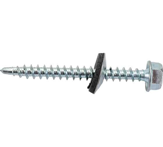 Изображение товара Кровельный саморез МЕТАЛЛСЕРВИС 4,8x50 мм, цинк, по дереву, 200 шт. 1242758