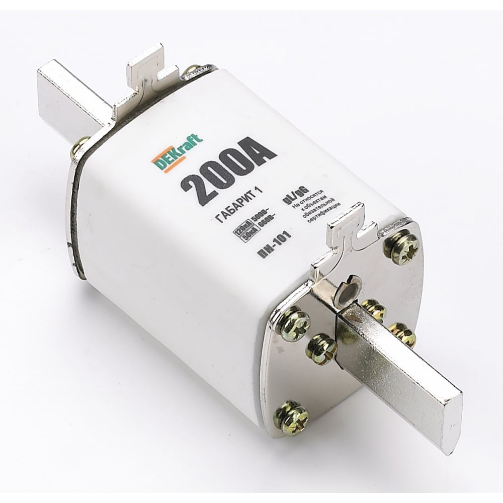 Изображение товара Ножевой предохранитель DEKraft ПН101-35-1-200A для защиты цепей