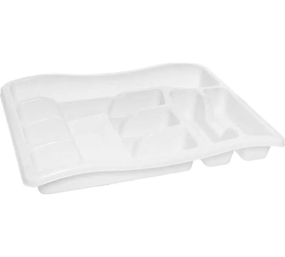 Изображение товара Лоток для столовых приборов PROFF PLASTIK 335x260x40 мм маленький с разделителями прозрачный пластиковый ИН-2601403