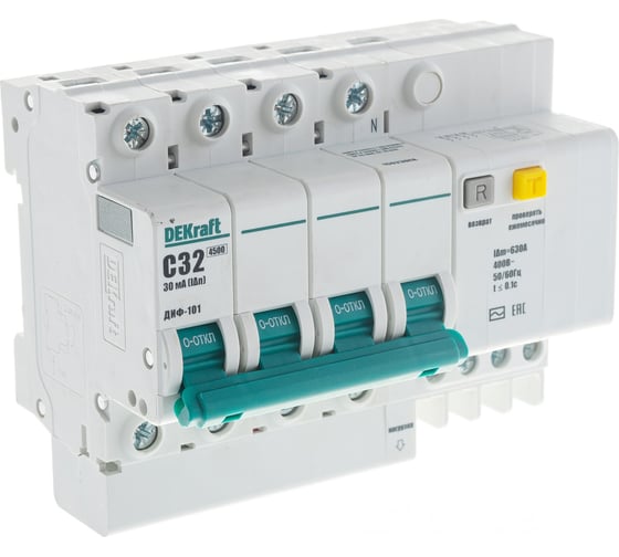 Изображение товара Дифавтомат DEKraft ДИФ101-4Р-032А-030-C 15023DEK 1113044