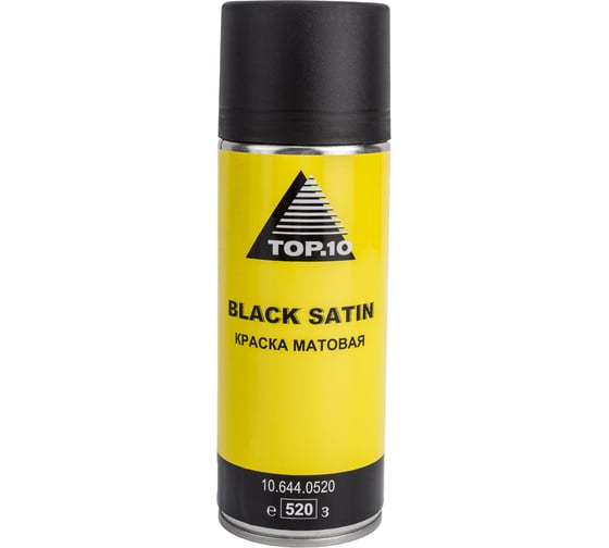 Изображение товара Краска чёрная матовая TOP.10 спрей 520 мл 10.644.0520
