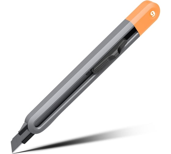 Изображение товара Технический нож DELI home series gray ht4009c сегментированное черное лезвие 9 мм, эксклюзивный дизайн, soft touch 112887