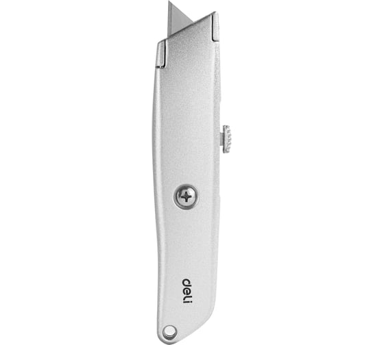 Изображение товара Универсальный строительный нож DELI dl4260 с Т-образным лезвием 19 мм, длина 153 мм, 3 лезвия sk5 в комплекте, алюминиевый корпус 112072