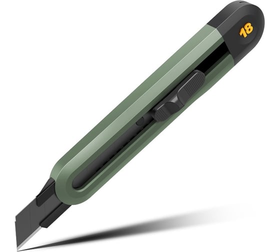 Изображение товара Технический нож DELI home series green ht4018l сегментированное черное лезвие 18 мм, эксклюзивный дизайн, soft touch 112888