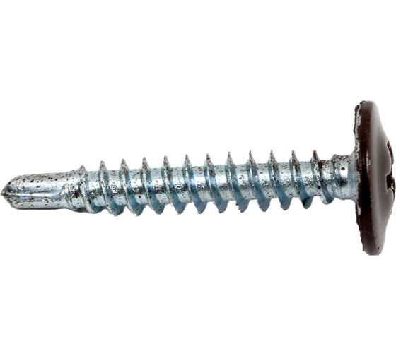 Изображение товара Саморез ПШC КРЕП-КОМП сверло 4,2х25 RAL8017 500шт пшс258017