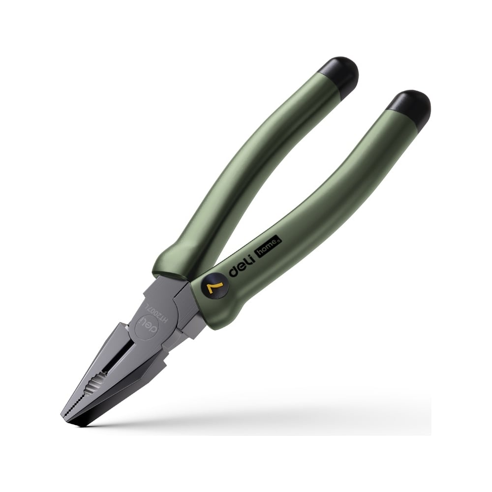 Изображение товара Комбинированные плоскогубцы DELI Home Series Green HT2007L 180 мм эксклюзивный дизайн, рукоятка софттач пластик, подарочная упаковка 112890