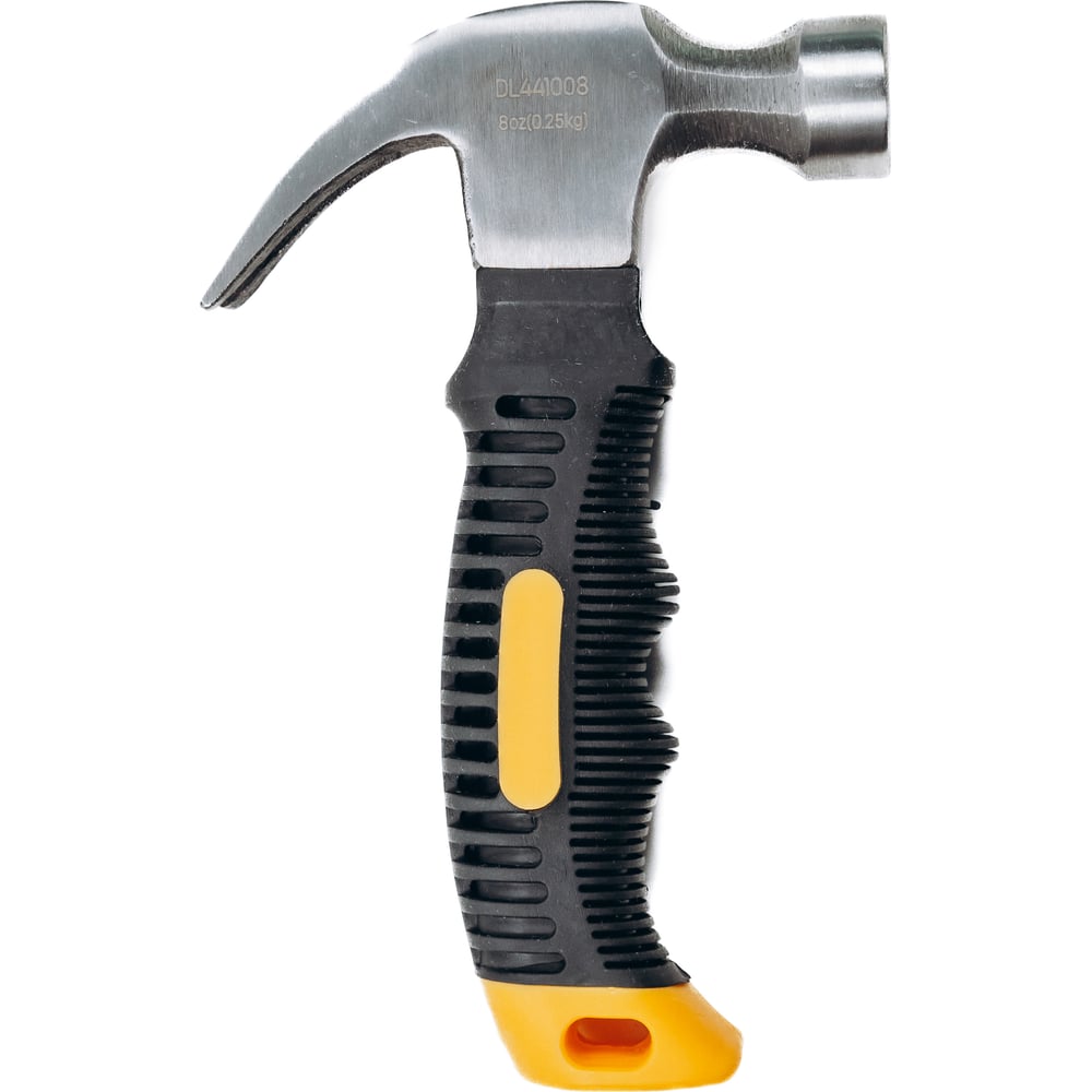 Изображение товара Молоток-гвоздодер DELI DL441008, укороченный, 250 г, с прорезиненной рукоятью
