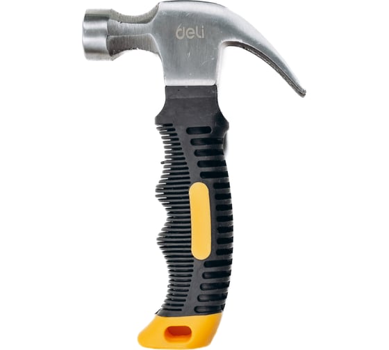 Изображение товара Молоток-гвоздодер DELI DL441008 укороченный, 250 г, 160 мм, эргономичная прорезиненная рукоять 114785