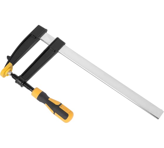 Изображение товара Столярная F-образная струбцина DELI dl111230 300x120 мм, максимальное усилие зажима 2000 Н, резьба 12 мм, штанга 5 мм 112039