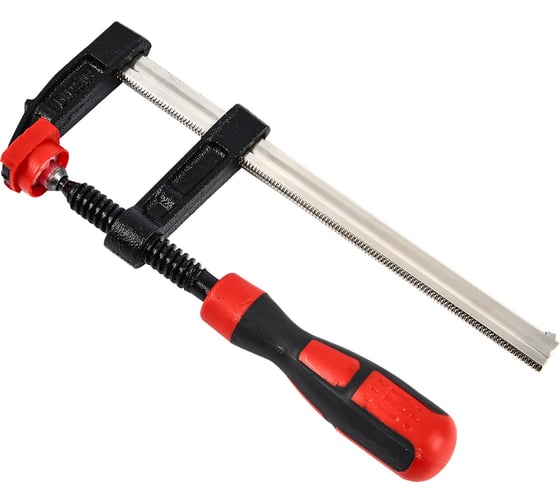 Изображение товара Столярная F-образная струбцина DELI dl110515z усиленная, 150x50 мм, максимальное усилие зажима 2000 Н, резьба 12 мм, штанга 5 мм 112046