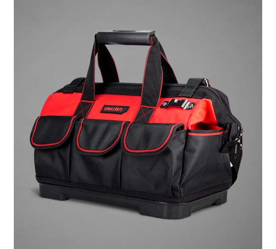 Изображение товара Сумка для инструментов с жестким пластиковым дном DELI DL430316 390x200x280 мм, 16 карманов, плечевой ремень, ткань Оксфорд 1680d, материал eva 111105