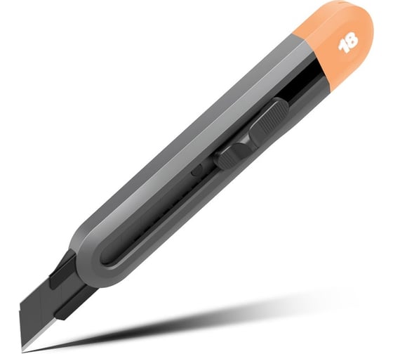 Изображение товара Технический нож DELI home series gray ht4018c сегментированное черное лезвие 18 мм, эксклюзивный дизайн, soft touch 112889