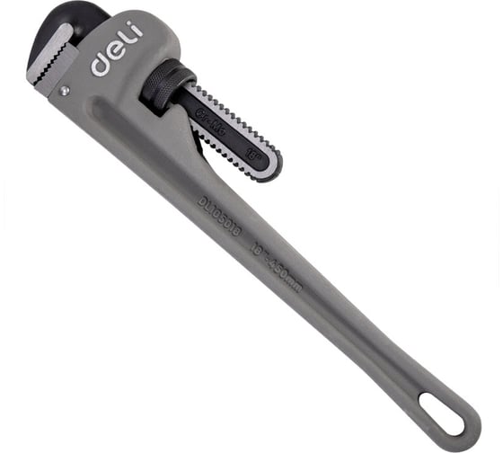 Изображение товара Трубный ключ Стиллсона DELI DL105018 облегченный, 405 мм ширина захвата 60 мм, алюминиевый сплав + CrMo 114787