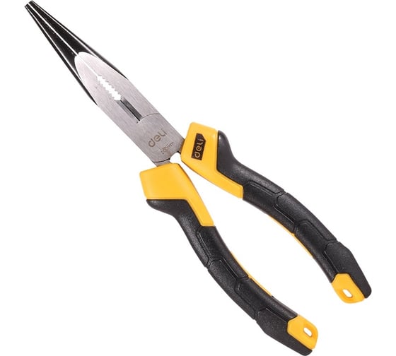 Изображение товара Удлиненные плоскогубцы DELI dl2108z 200 мм, сталь CrV, прорезиненная двухкомпонентная рукоять 110705