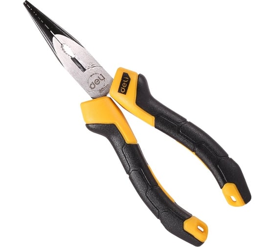 Изображение товара Удлиненные плоскогубцы DELI dl2106z 160 мм, сталь CrV, прорезиненная двухкомпонентная рукоять 110704