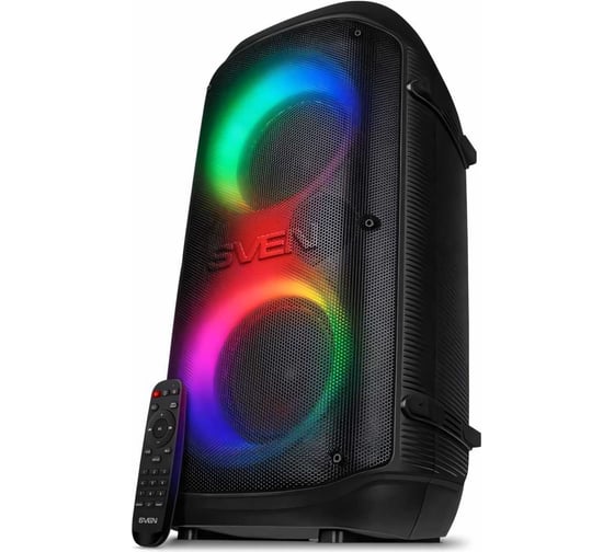 Изображение товара Портативная колонка SVEN АС PS-800 черная, 100 Вт, TWS, Bluetooth, FM, USB, microSD, LED-дисплей, 4400 мА*ч SV-021511