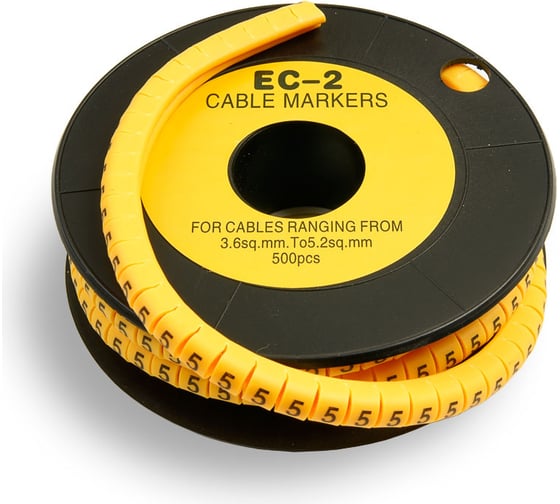 Изображение товара Маркер для кабеля Cabeus д.7.4мм, цифра 5 EC-2-5