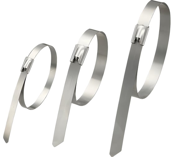 Изображение товара Неразъемная стальная коррозионно-стойкая стяжка Cabeus нержавеющая сталь 304L, 350x4.6x0.3 мм, 100 шт. MTL-350