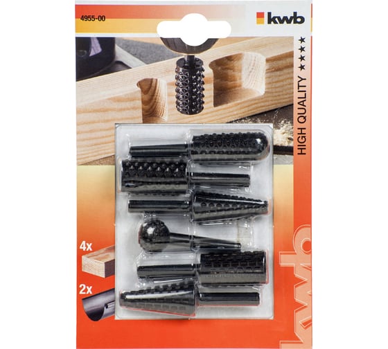 Изображение товара Бор-фреза (6 шт; хвостовик 6 мм) KWB 4955-00