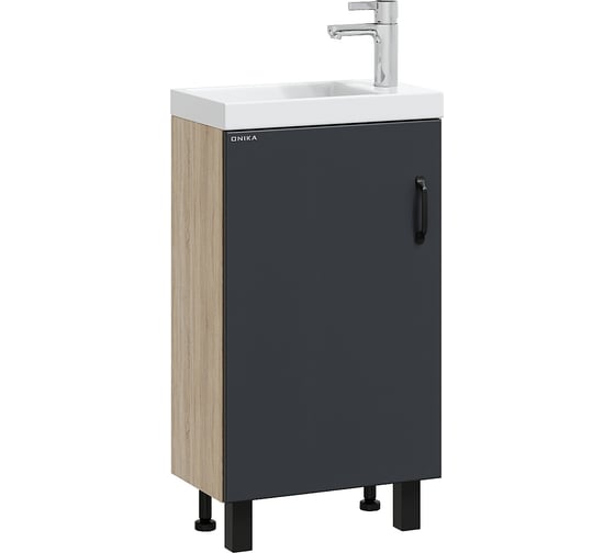 Изображение товара Тумба с раковиной Onika тимбер 45 напольная, серая мат./дуб сонома  104509