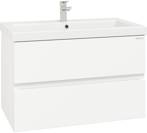 Изображение товара Тумба с раковиной Onika эвада 80 подвесная, белая (ум. como 80) 108058
