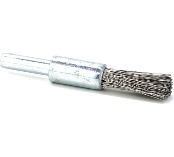 Изображение товара Щетка концевая для дрели 15х6 мм, проволока нержавеющая сталь 0.3 мм SIT 0954