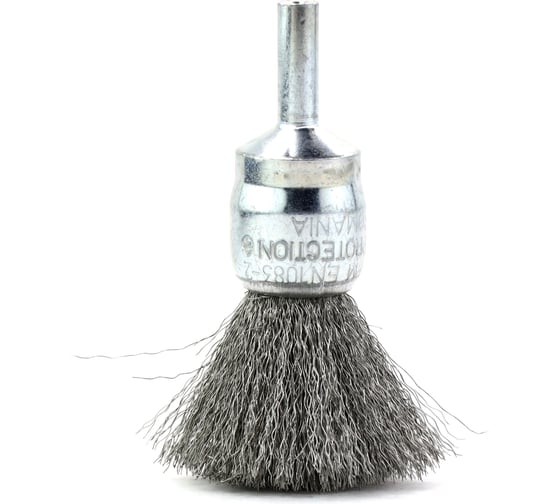 Изображение товара Щетка концевая для дрели 22х6 мм, проволока нержавеющая сталь 0.15 мм SIT 0961