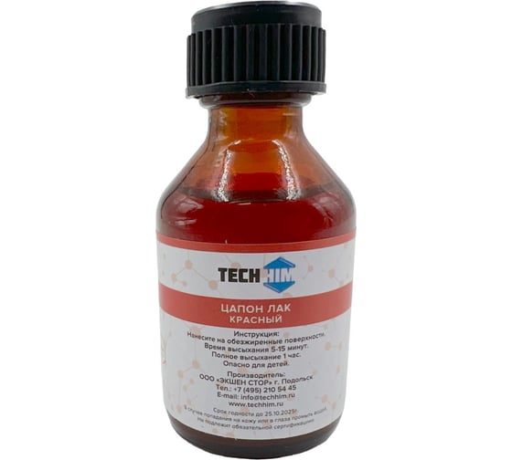 Изображение товара Цапон лак красный 30 мл, стекло TECHHIM TH-TSAP-RD-30