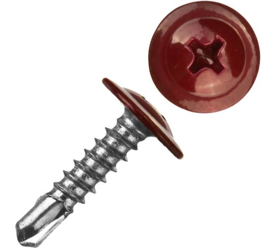 Изображение товара Саморез Tech-Krep ШСММ сверло, 4.2x16 мм, темно-красный KP RAL 3005, 1000 шт. 133685