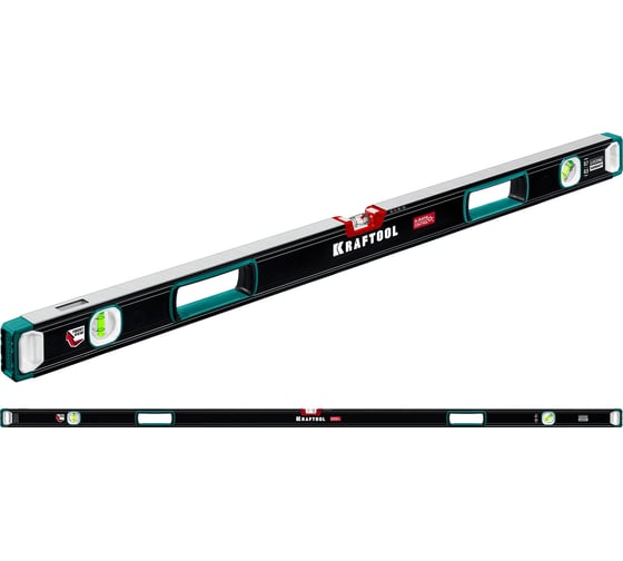 Изображение товара Сверхпрочный уровень KRAFTOOL A-RATE Control с зеркальным глазком, 2000 мм 34986-200