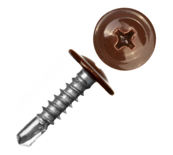 Изображение товара Саморез Tech-Krep ШСММ сверло, 4.2x16 мм, темно-коричневый KP RAL 8017, 1000 шт. 133684