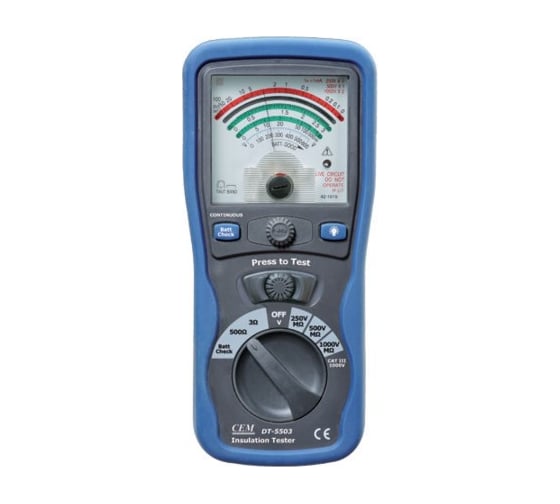 Изображение товара Аналоговый тестер изоляции и электропроводимости СЕМ DT-5503 480489