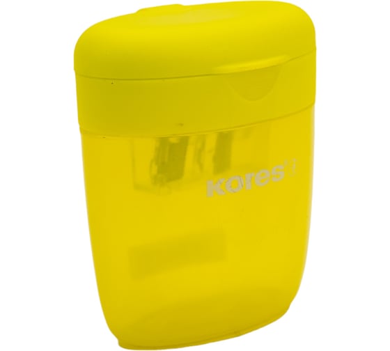 Изображение товара Точилка для карандашей Kores deposito с контейнером, 2 отверстия, пластик, ассорти 1511593